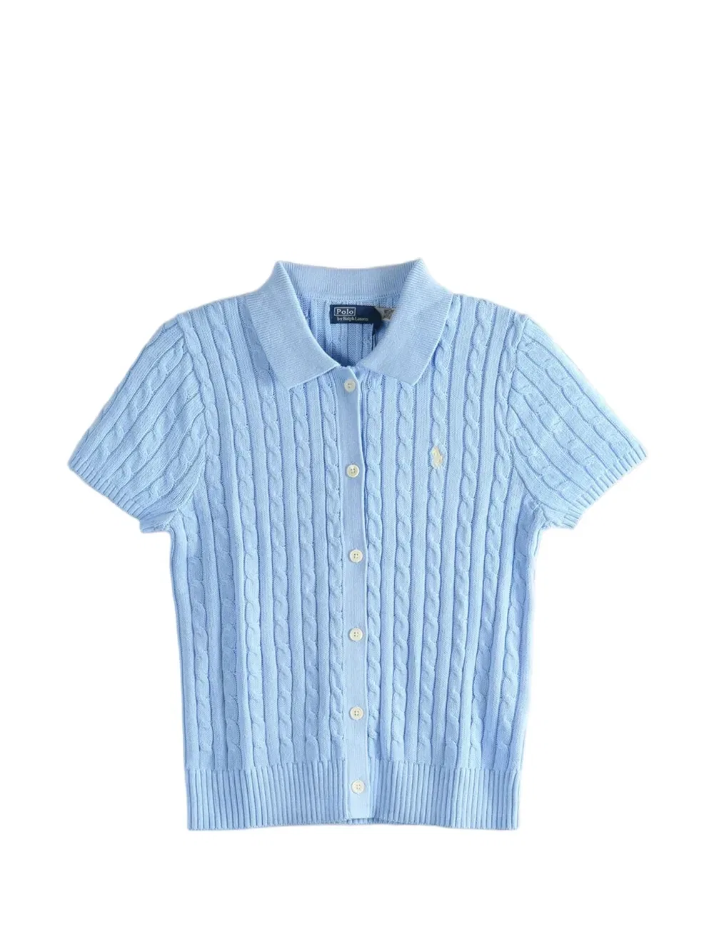Кардиган с короткими рукавами и косичкой POLO RALPH LAUREN, синий