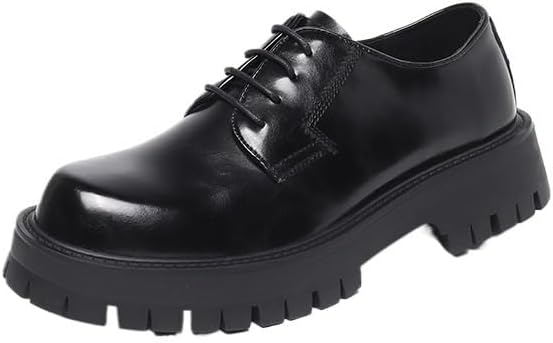 

Мужские оксфорды, классические туфли с кожаной платформой и округлым носком, дерби на шнуровке, с легкой посадкой, подошва с протектором, противоскользящие и износостойкие, подходят для офиса, бизнеса и повседневной носки Zestrelax, черный