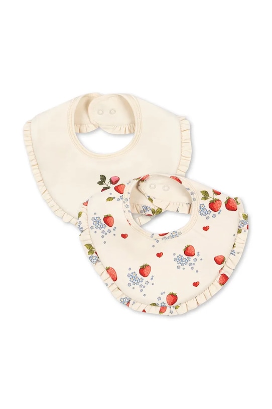 

Слюнявчик BASIC 2 PACK FRILL BIB (2 шт) Konges Sløjd, бежевый