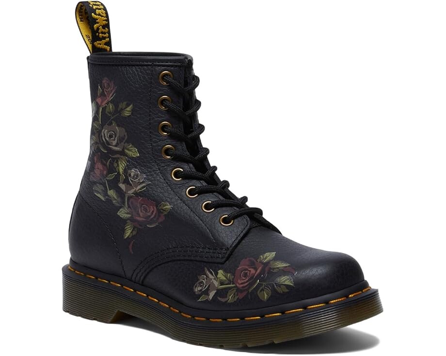 Ботинки кожаные Dr. Martens 1460 с принтом, черный