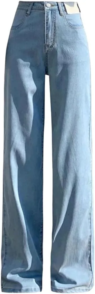 

Женские брюки свободного кроя с высокой талией, джинсовые, широкие