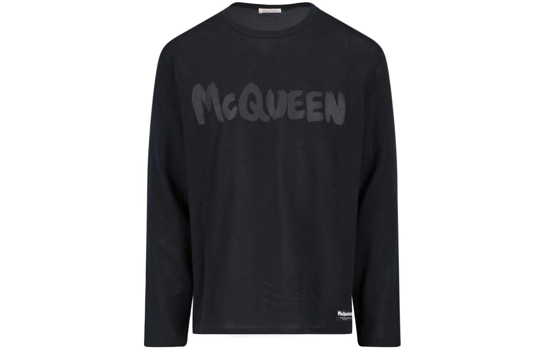 Футболка с длинным рукавом и круглым вырезом Alexander McQueen, черный — фото 3
