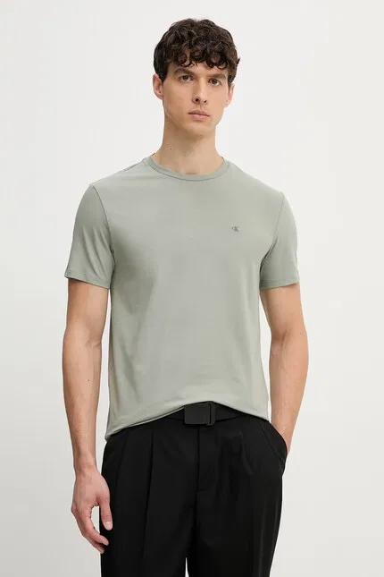 Футболка из эластичного хлопка Calvin Klein, зеленая
