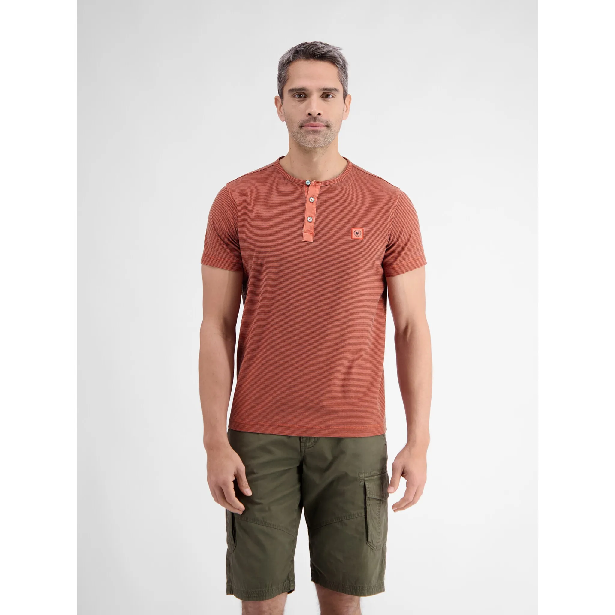 

Футболка LERROS Henley "Мужская рубашка LERROS в полоску Serafino", красный