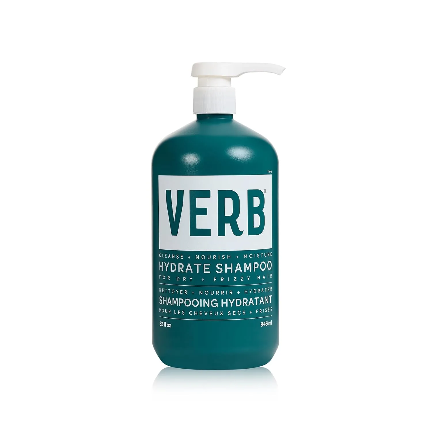 Шампунь VERB Hydrate - Очищает сухие и вьющиеся волосы - Разглаживает и уменьшает пушистость - Аромат амбры и теплого жасмина 946 мл (1 шт.)
