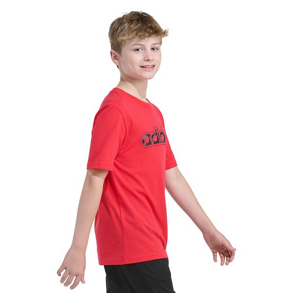 Футболка с коротким рукавом Boys 8-20 с лентикулярным камуфляжным принтом Adidas, Pure Ruby — фото 4