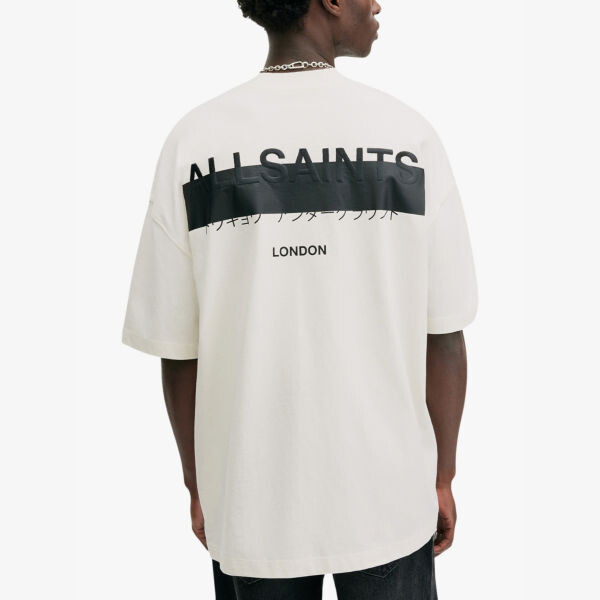 Футболка Redact с вышитым узором из органического хлопка Allsaints, белый — фото 4