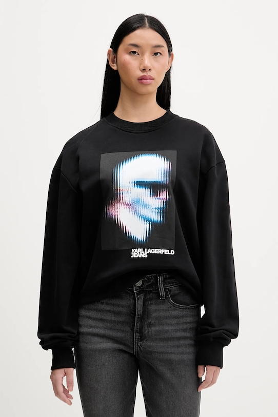 

Хлопковая толстовка Karl Lagerfeld Jeans, черный
