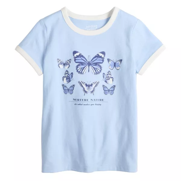 

Футболка с принтом для девочек 4-12 лет Jumping Beans, цвет blue butterfly nature