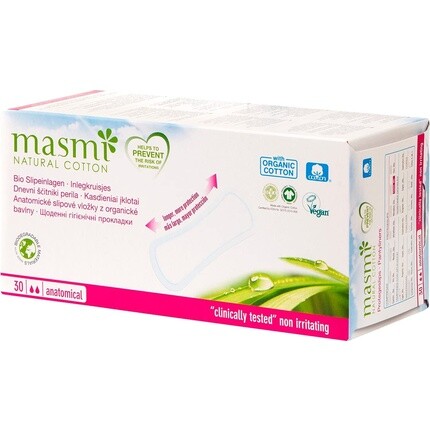

Прокладки для трусов MASMI из натурального хлопка Bio Classic, 30 шт. Masmi Natural Cotton