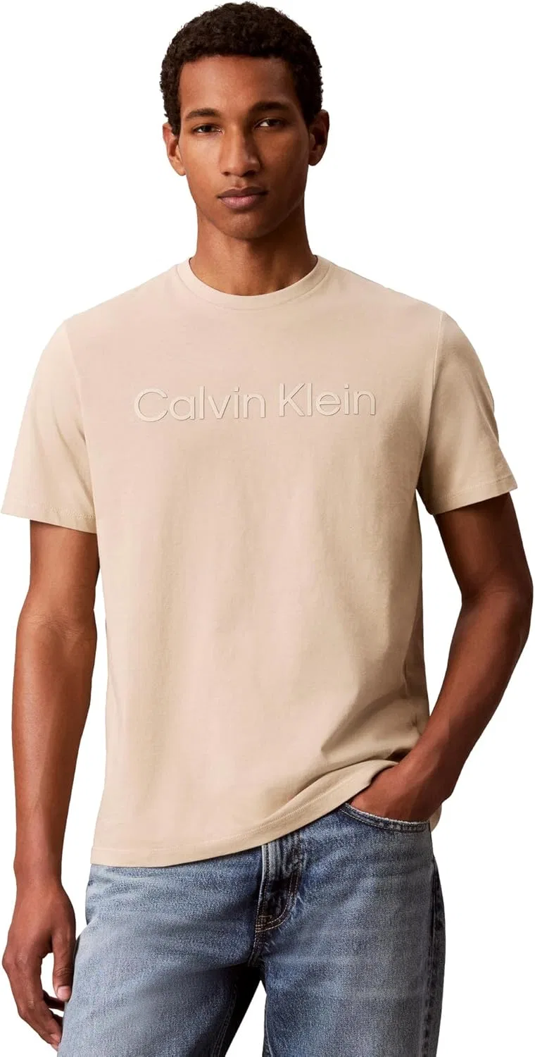 Мужская футболка Calvin Klein свободного кроя с круглым вырезом и логотипом CK