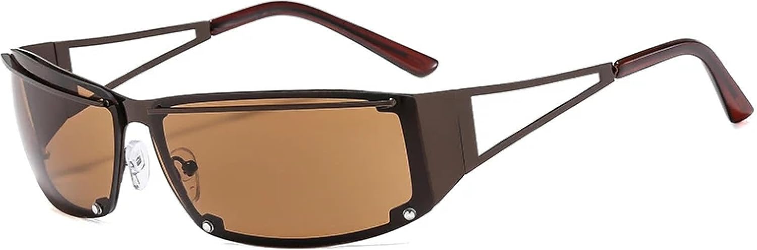 

Модные полые солнцезащитные очки для женщин и мужчин, винтажный тренд, роскошные очки в стиле хип-хоп, стимпанк, уличное фото, солнцезащитные очки UV400 TKKTLLT, Brown Tea