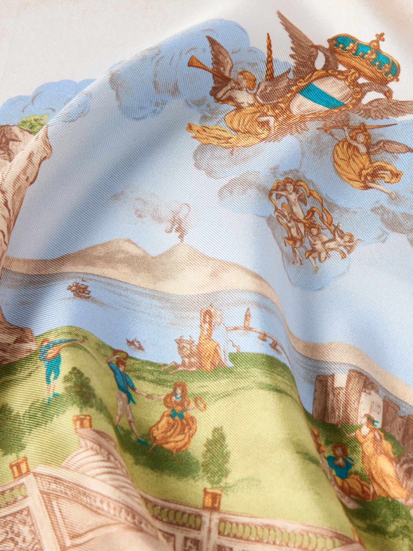 

Карманный платок Oronomant Cuccagna Printed Silk-Twill RUBINACCI, синий