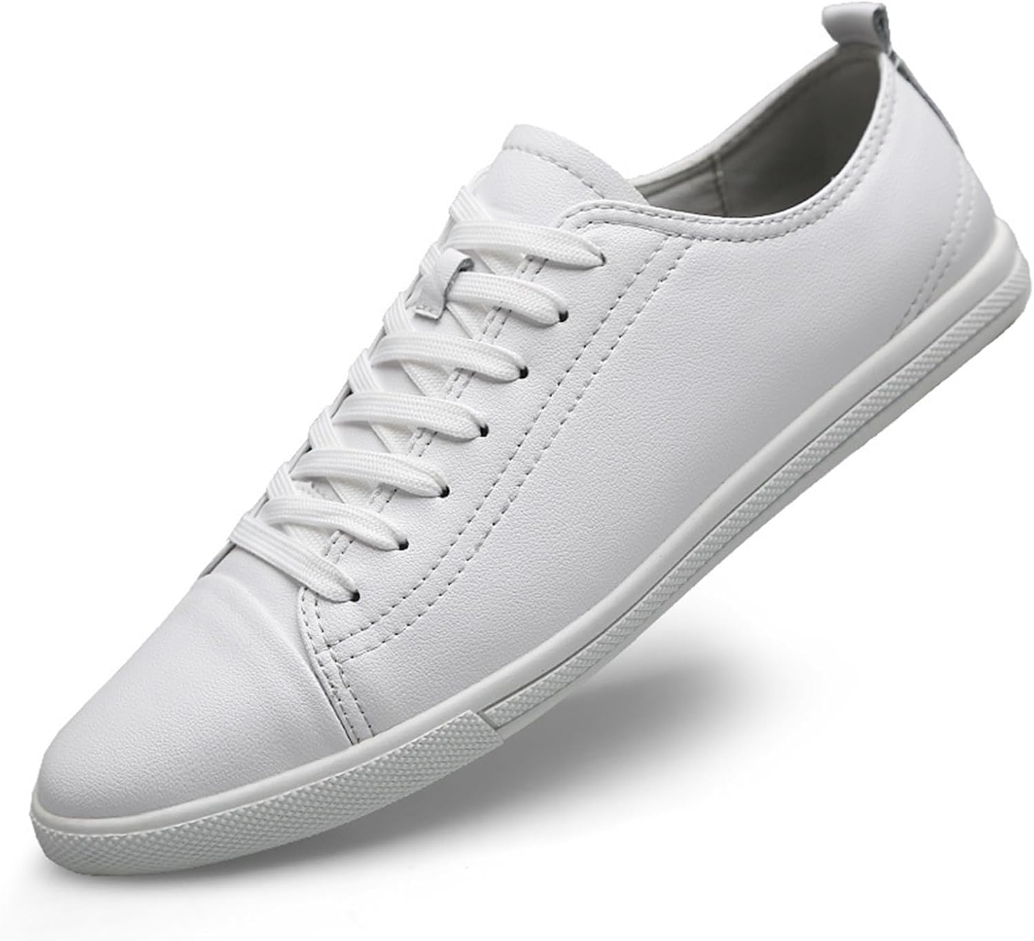 

Дышащие кожаные повседневные прогулочные кроссовки Удобная мягкая подошва Кроссовки на шнуровке Плоская подошва Нескользящие Деловые повседневные формальные кроссовки Myctfiyst, белый