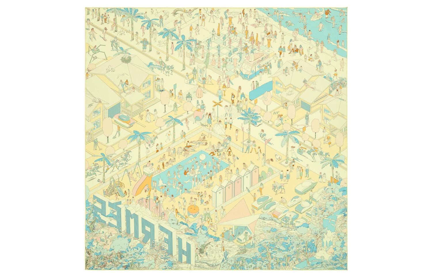 

Шёлковый платок HERMES Мультиколор