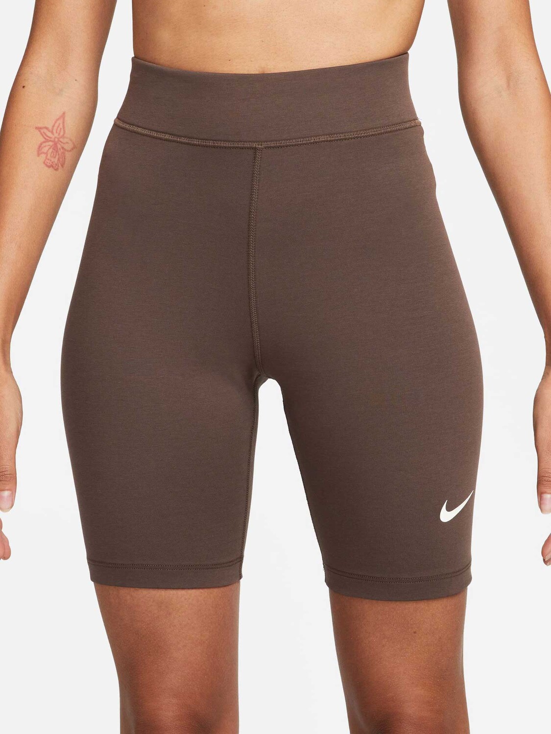 

Тайтсы Nike W NSW NK CLSC HR 8IN SHORT, коричневый