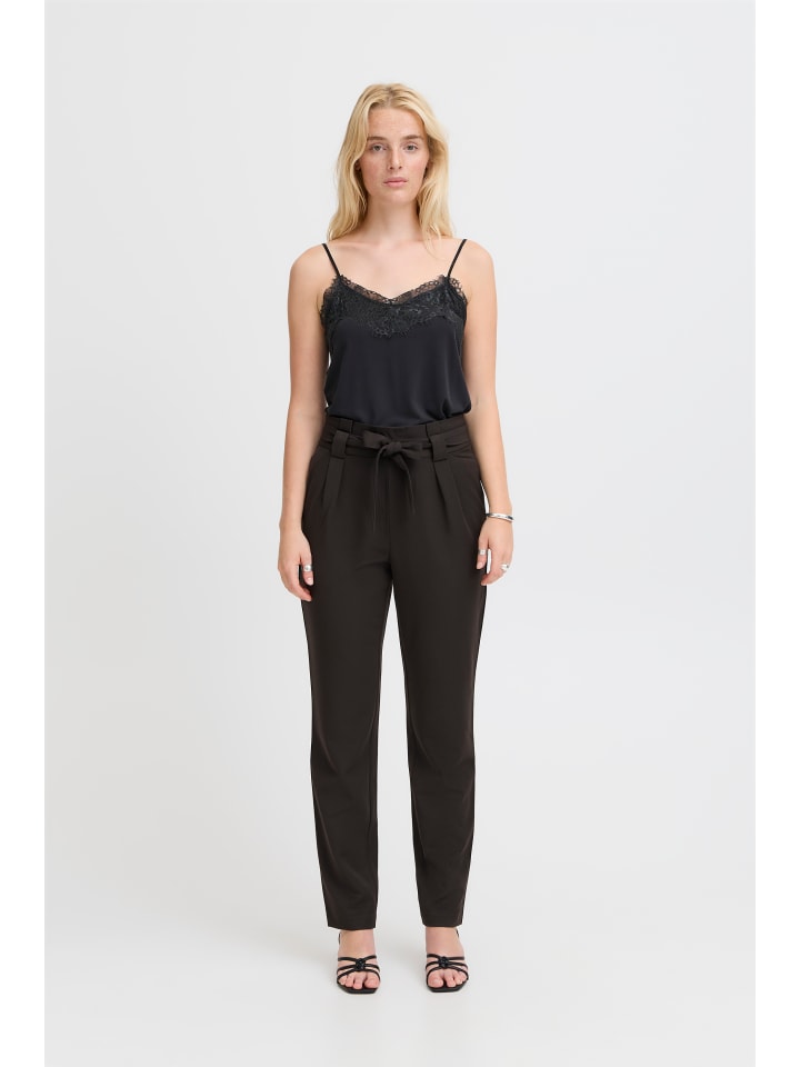 

ICHI Повседневные брюки IXCAISY стандартного кроя, черные