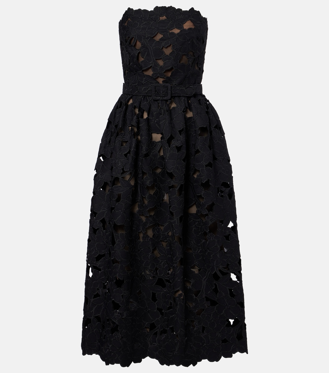 

Кружевное платье-бюстье Oscar de la Renta, черный