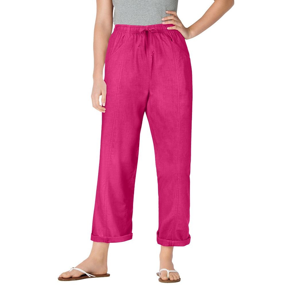 

Женщина в женских высоких брюках Boardwalk больших размеров Woman Within, цвет Raspberry Sorbet