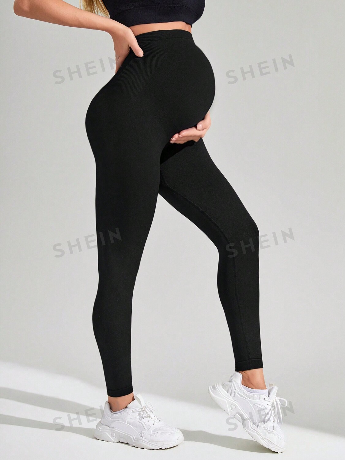 

Леггинсы бесшовные спортивные Shein для йоги, черный
