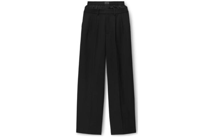 Брюки из шерсти с многослойным дизайном Alexander Wang, черный — фото 3