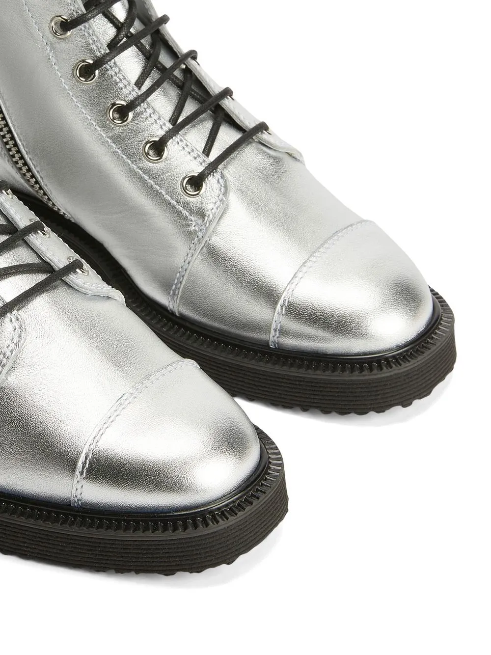 Ботинки Thora на шнуровке Giuseppe Zanotti, серебяный — фото 4