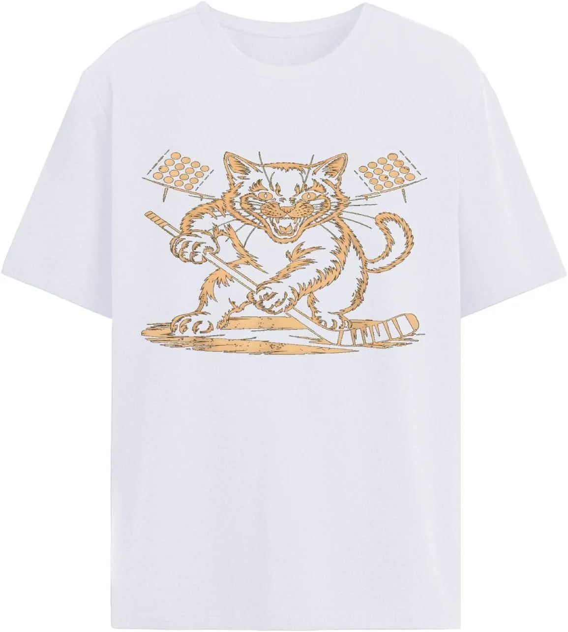 

Футболка Women Funny Graphic с котом, играющим в хоккей