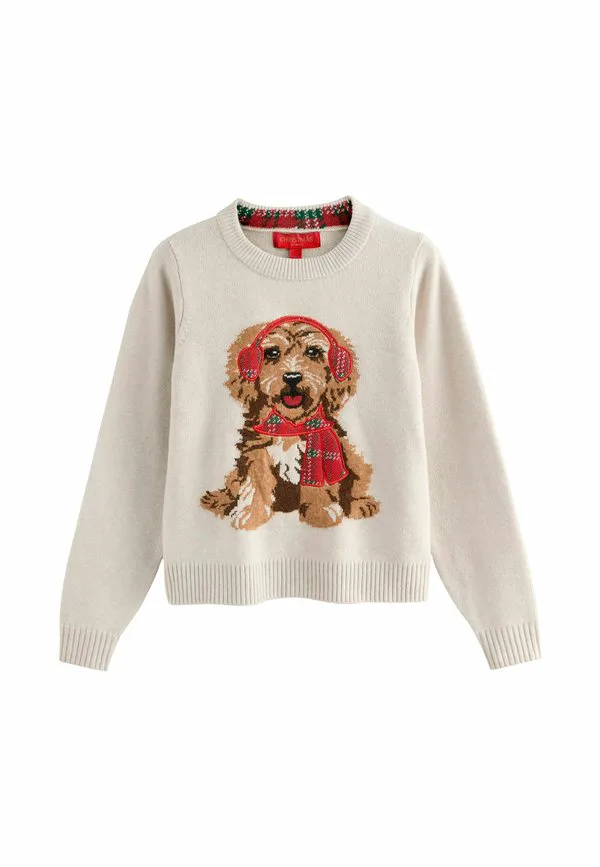 Джемпер Next, Cream Tartan Dog Graphic