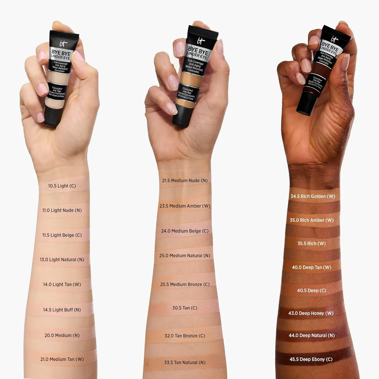 IT Cosmetics Bye Bye Undereye Full Coverage Eye Concealer, 20.0 Medium, 12 мл, для осветления и коррекции цвета, и Bye Bye Pores Pressed Powder, Translucent, для фиксации макияжа — фото 4