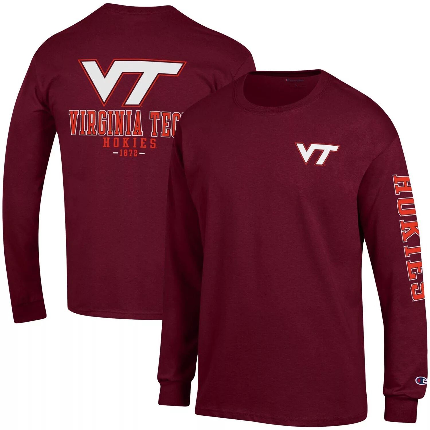 

Мужская темно-бордовая футболка с длинным рукавом Virginia Tech Hokies Team Stack Champion, Красный, Мужская темно-бордовая футболка с длинным рукавом Virginia Tech Hokies Team Stack Champion