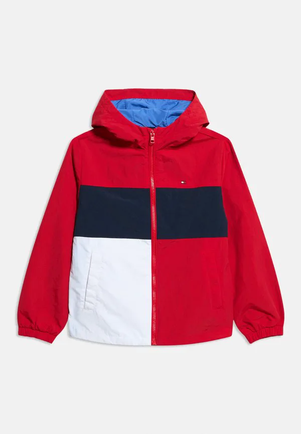 Летняя куртка с капюшоном и цветными блоками и флагом Tommy Hilfiger, Rapid Red — фото 3