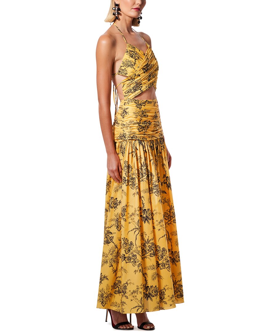 

Платье Carolina Herrera на тонких бретельках со сборками длиной до щиколотки, желтый