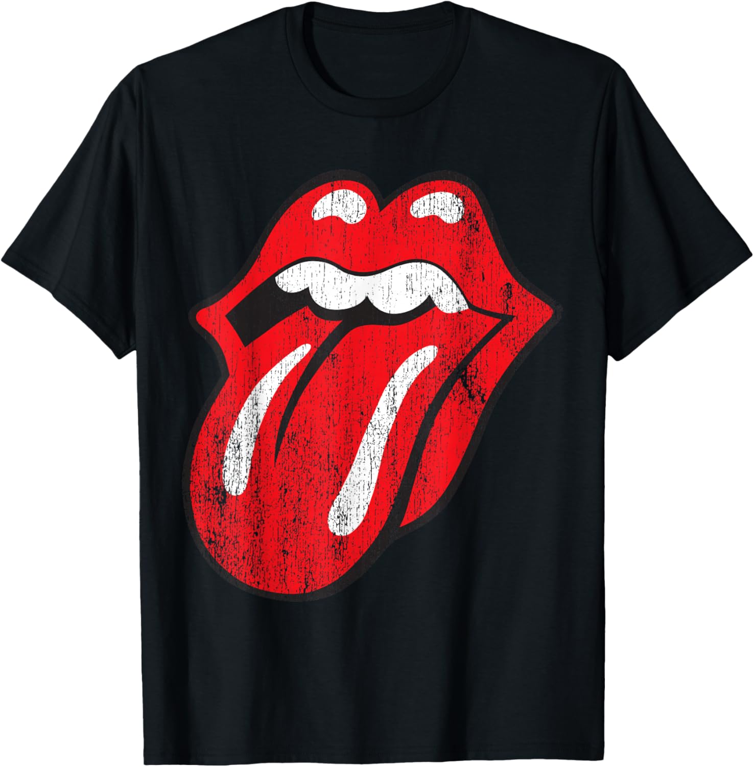 

Официальная футболка Rolling Stones с потертым язычком, черная The Rolling Stones