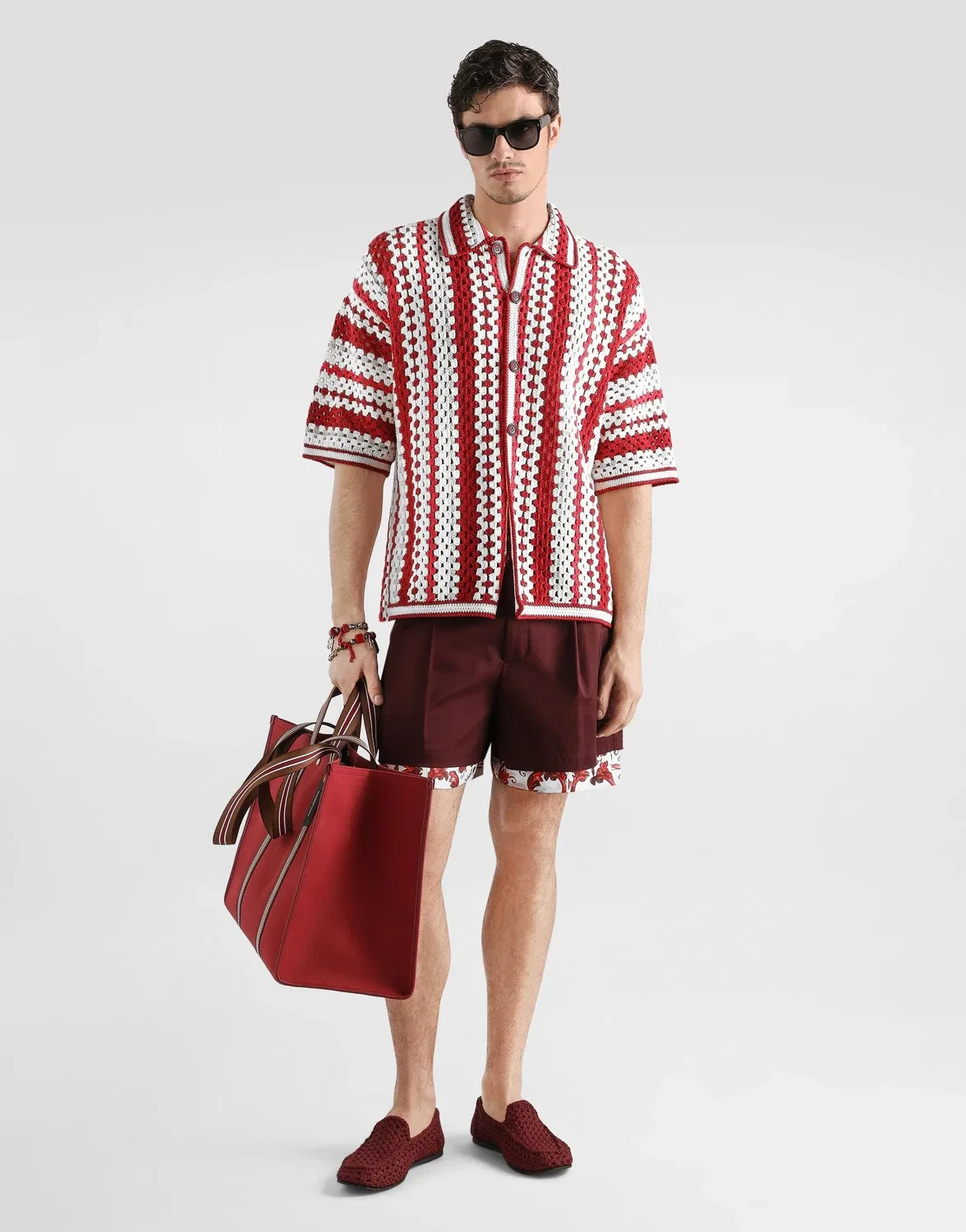 Вязаный хлопковый кардиган DOLCE & GABBANA, бежевый — фото 2