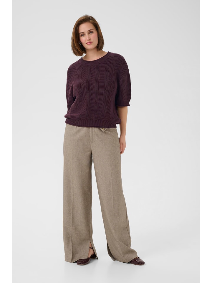 

Kaffe KAwhitney Вязаный свитер свободного кроя цвета Fudge