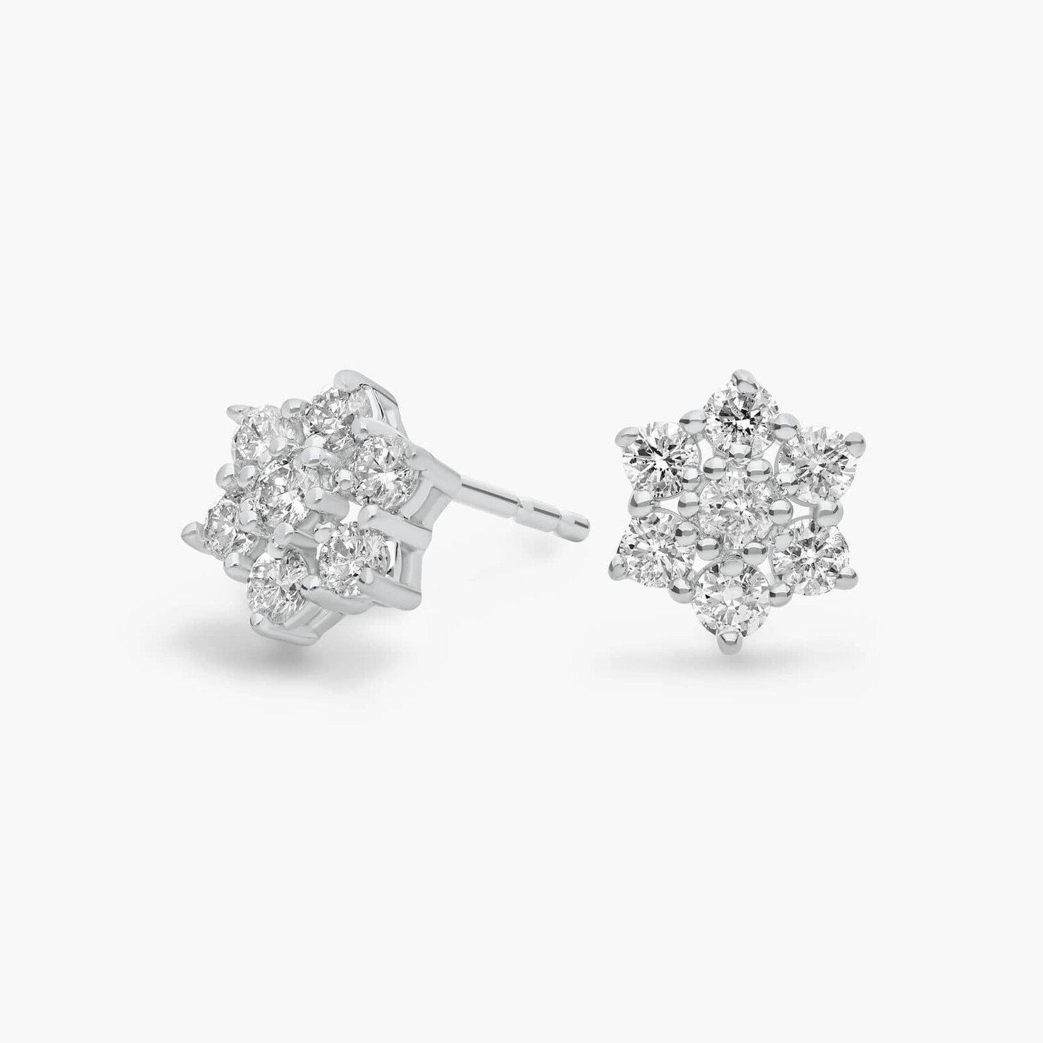 

Серьги-гвоздики с бриллиантами Fleur из 14-каратного белого золота (1 карат, два в одном) Blue Nile