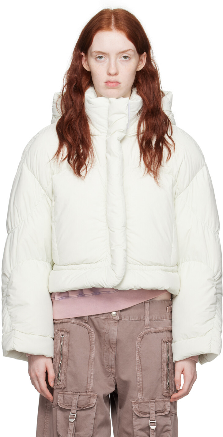 

Пуховик Off-White с капюшоном Фарфоровый белый Acne Studios