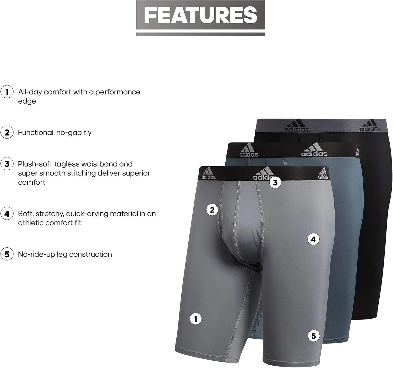 Боксеры Adidas серые — фото 4
