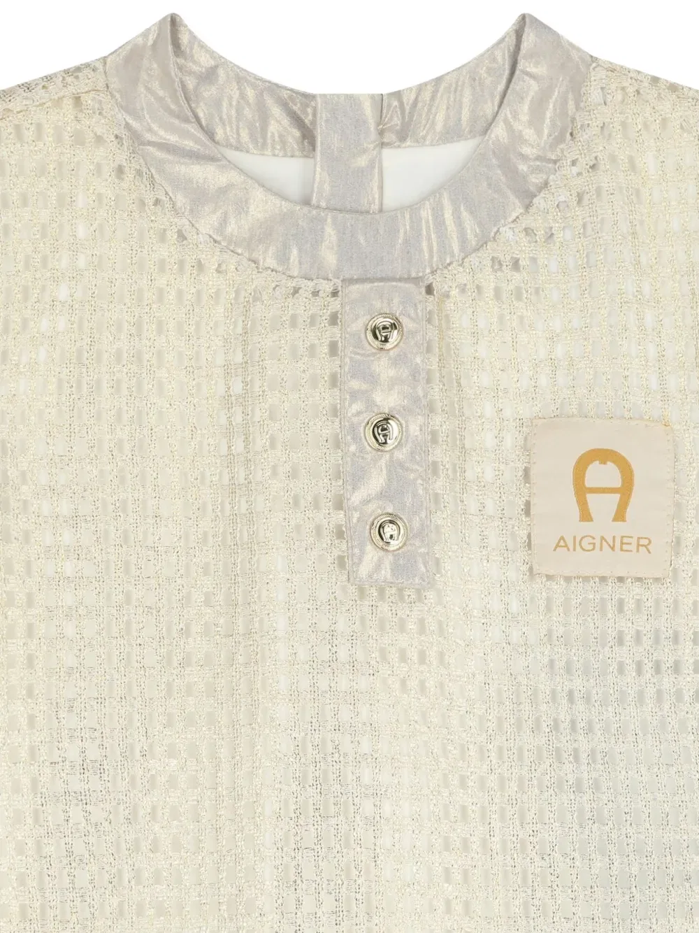 Платье с нашивками на пуговицах Aigner Kids, белый — фото 3