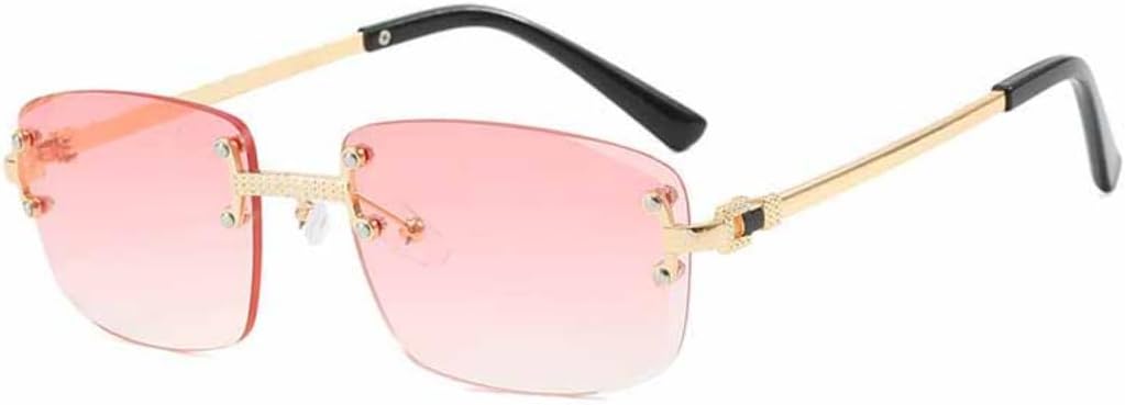 

Солнцезащитные очки с защитой UV400 | Безободковая металлическая оправа, градиентный панк | для женщин и мужчин, для занятий спортом на открытом воздухе и вождения DSVIGF, 06