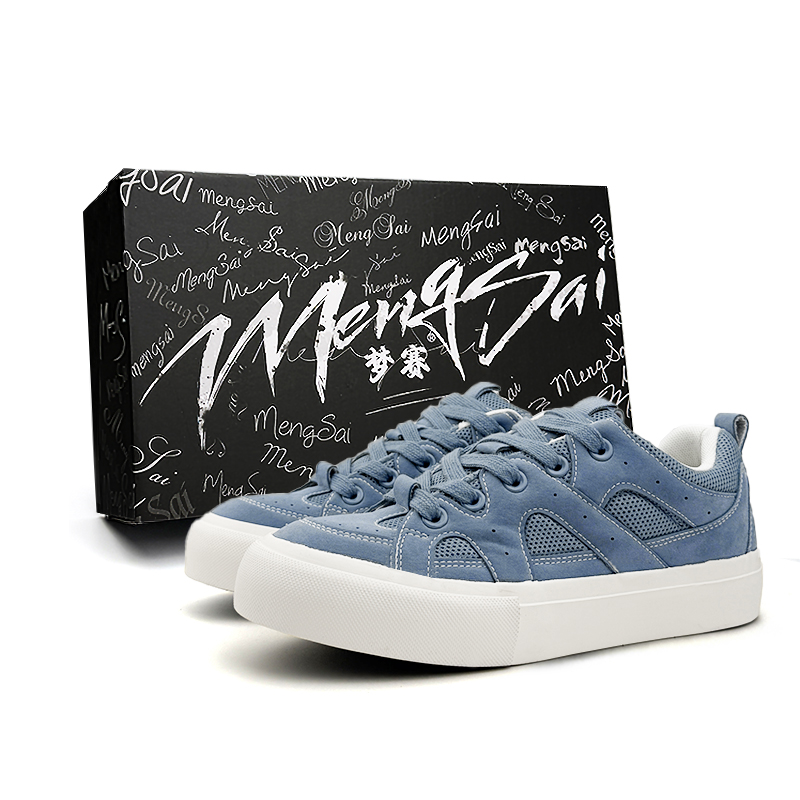 

Mengsai Износостойкие, легкие, нескользящие, низкие кроссовки для скейтбординга, мужские, цвет "дымчато-голубой"