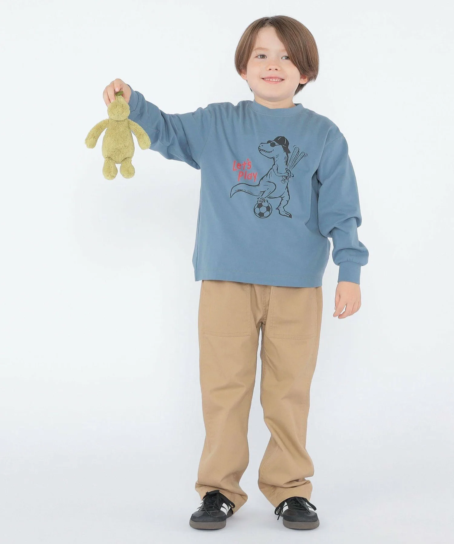 ARCH&LINE: 100~130 см / Футболка с длинным рукавом с динозаврами SHIPS KIDS, Royal Blue — фото 3