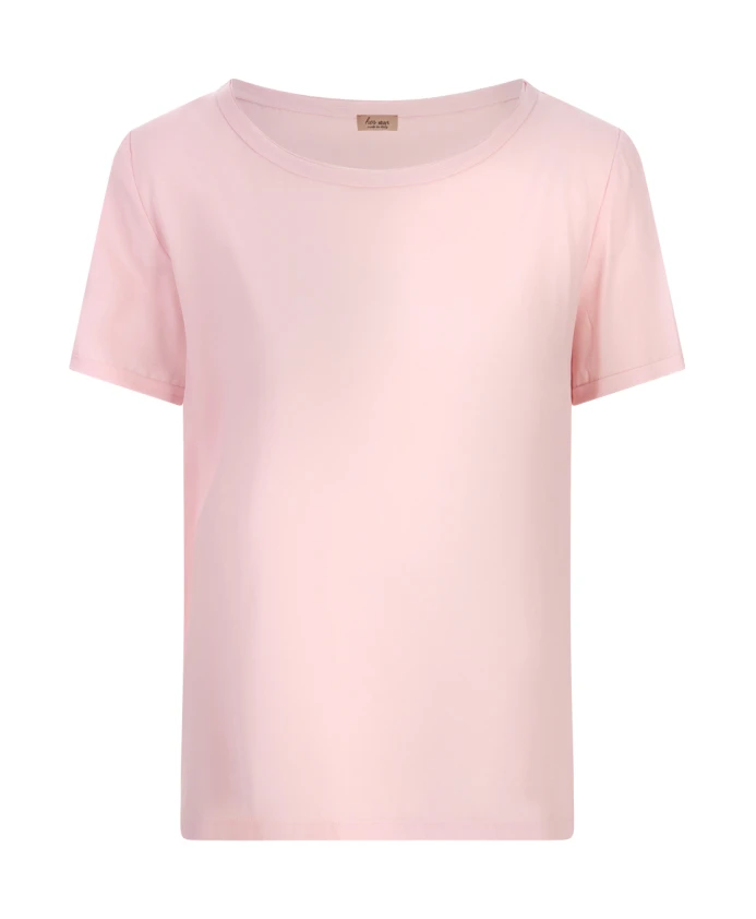 

Шелковая розовая футболка с круглым вырезом Her Shirt, розовый