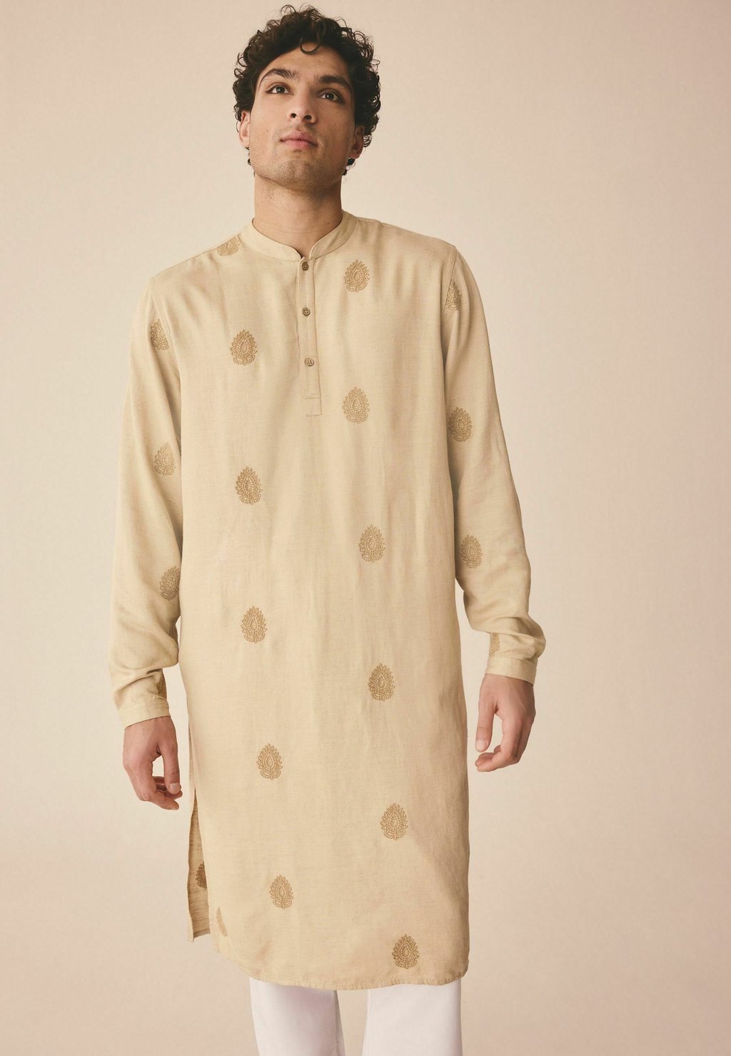 

Рубашка REGULAR FIT EMBROIDERED KURTA Next, бежевый