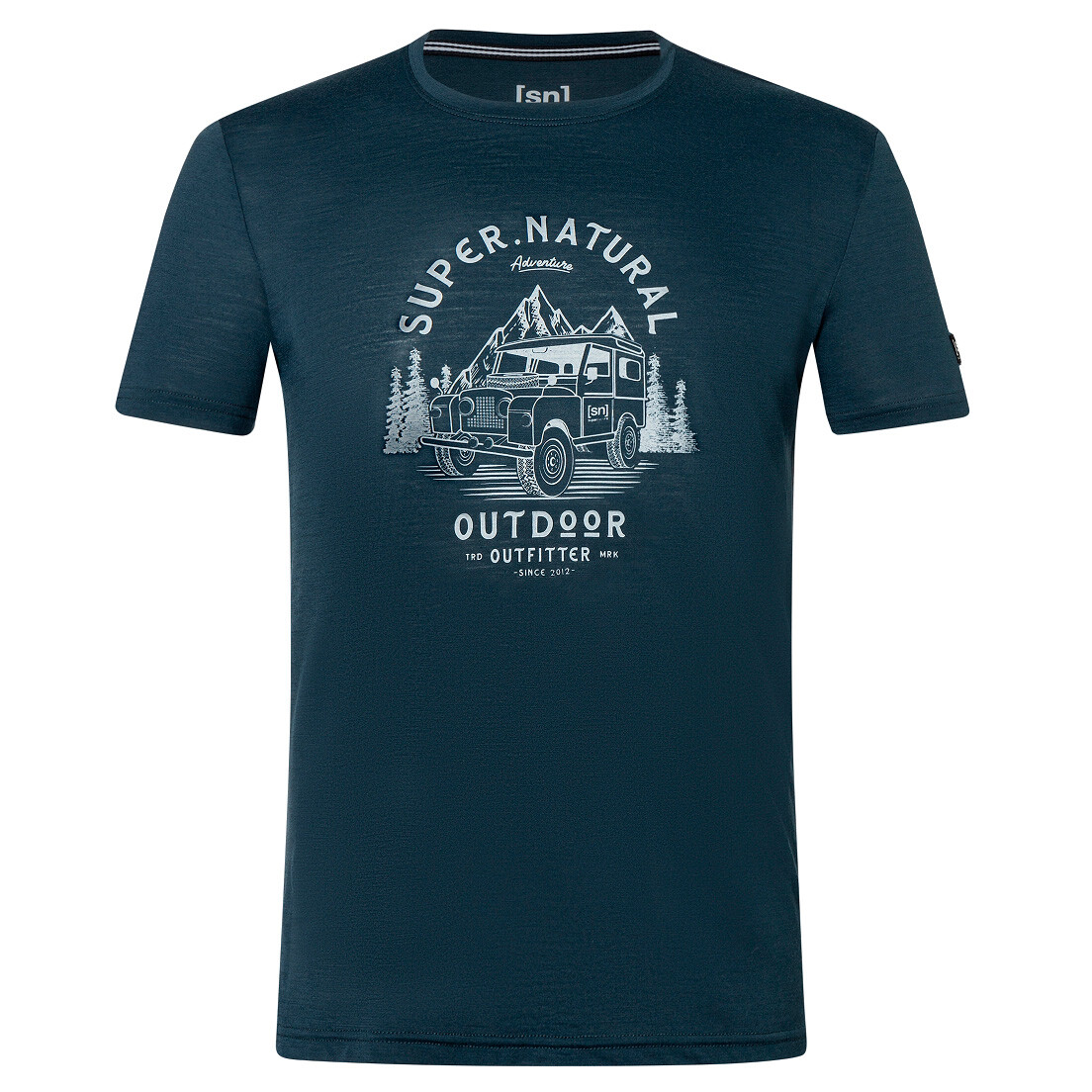 

Рубашка из мериноса Super Natural Landi Tee, цвет Blueberry/Vapor Grey