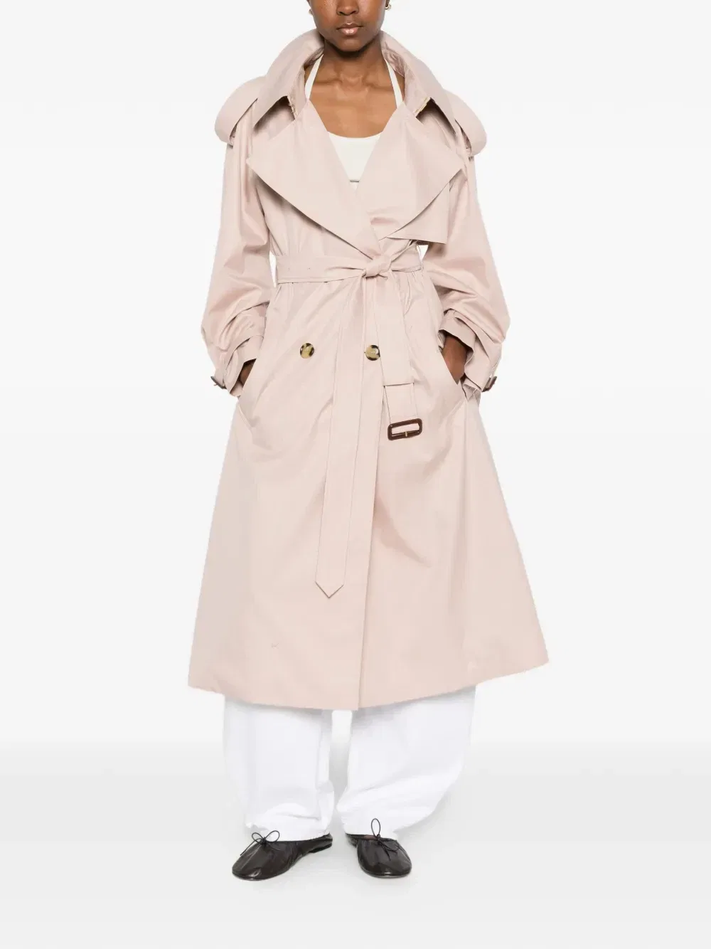 Тренч с ремнем BURBERRY, розовый