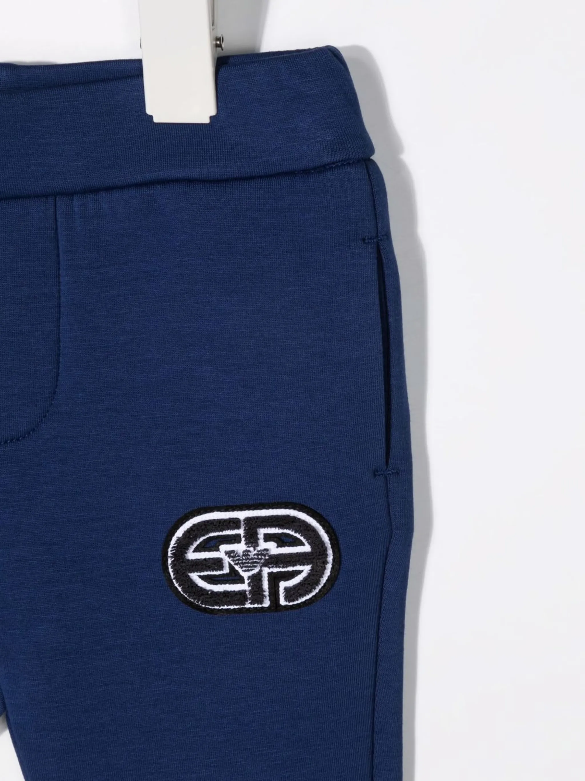 Спортивные брюки с вышивкой Emporio Armani Kids, синий — фото 3