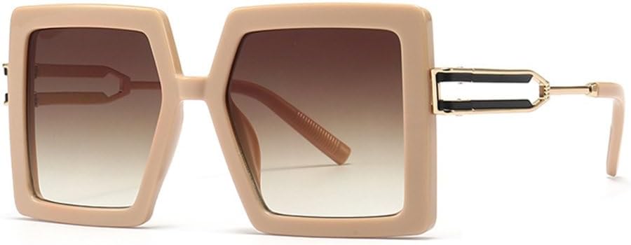 

Модные солнцезащитные очки большого квадратного размера 2027 года для женщин и мужчин, в стиле ретро, ​​с градиентными линзами и защитой от УФ-излучения UV400 MTZJH, Beige Tea
