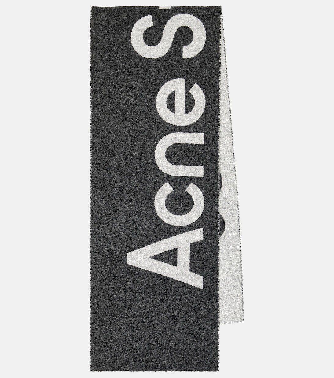 

Шарф из смесовой шерсти с логотипом Acne Studios, серый