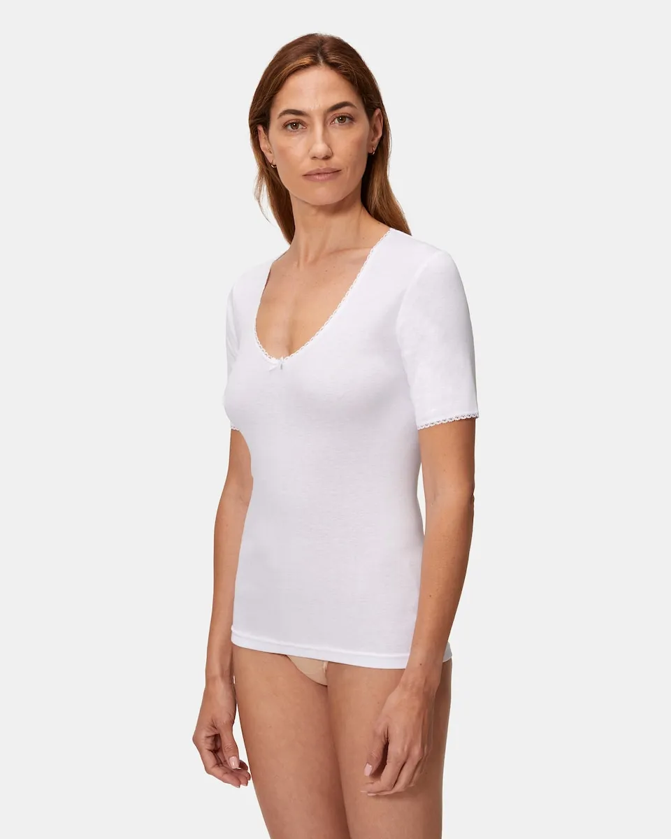 

Женская термокофта из зимнего волокна с коротким рукавом Playtex, белый